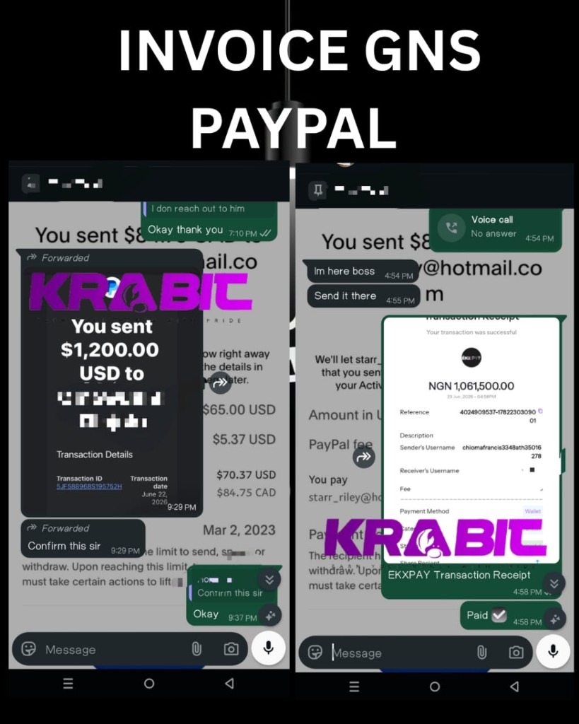 $1,200 USD PayPal cleared via EKXPAY, OPay payout ₦1,061,500