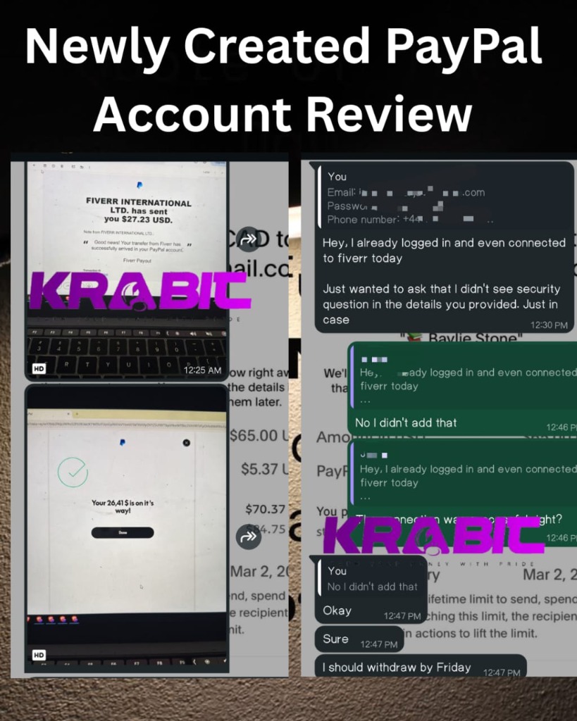 UK and US PayPal setup for Fiverr seller, verified accounts